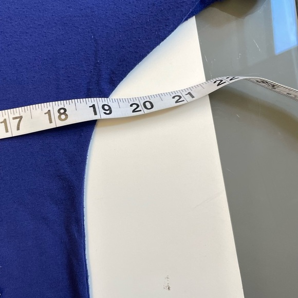 Nicole Miller royal blue lace trimmed short sleeve blouse top women's size Small - Picture 9 of 10